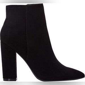 JustFab Womens Chunky Heel Suede Black Fall Boots Ankle Booties Rosamund Size 11